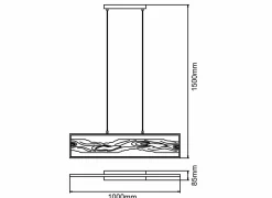 Brilliant Hanglampen|Hanglamp Chaumont 100x8,5x150cm 20W LED