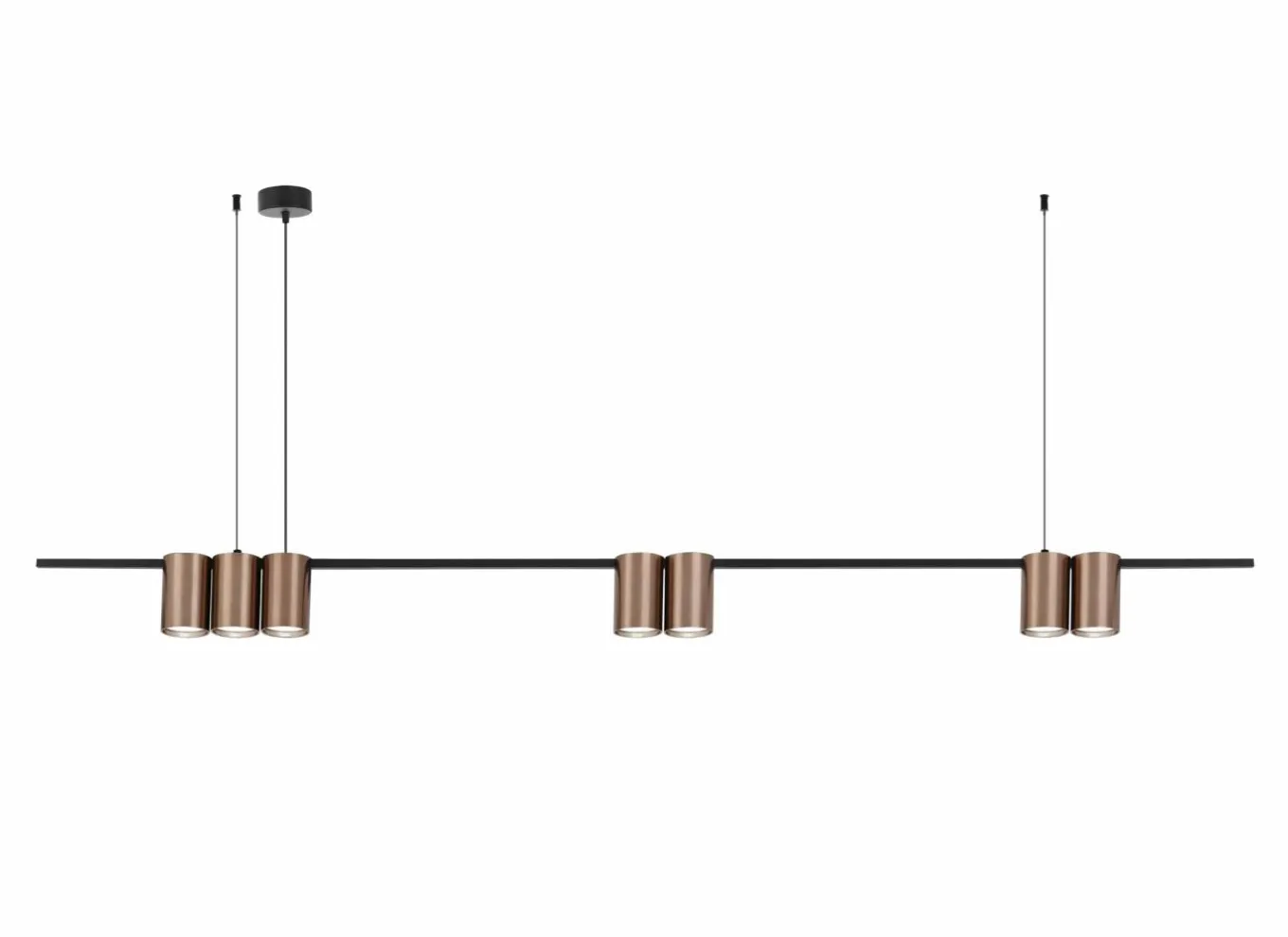 Lusters|Hanglampen|Hanglamp 150cm 7xGU10 - aluminium - brons