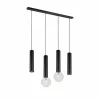 Lusters|Hanglampen|Hanglamp 90cm 2xGU10 2xE27 - aluminium - zwart