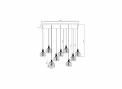 Hanglampen|Hanglamp 100cm 9x60W E27
