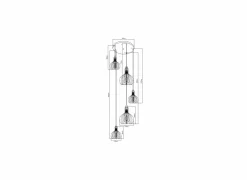 Hanglamp 40cm 5x60W E27- Hanglampen