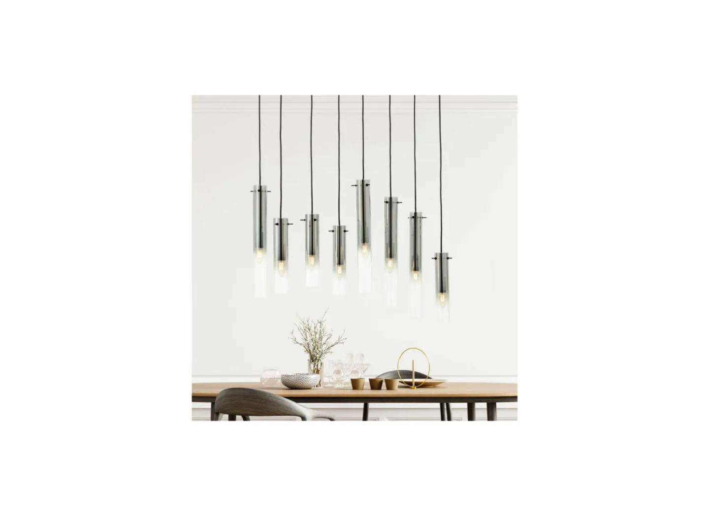 Brilliant Hanglamp Glasini 80x30cm 8x25W E14- Hanglampen