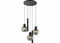 Brilliant Hanglampen|Hanglamp Ligari Ø60cm 3xE27 & 2xGU10 black smoked