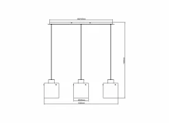 Hanglampen|Hanglamp Seth 90x20cm 3x60W E27