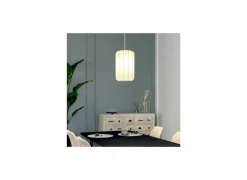 Hanglamp Tobie Ø25cm - katoen/staal - wit- Hanglampen