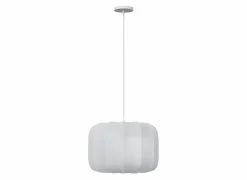 Hanglampen|Hanglamp Tobie Ø37cm - katoen/staal - wit