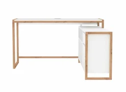 Hoekbureau Denver 139x142x75cm - decor - wit & artisanale eik- Hoekbureaus|Kantoorbureau