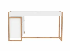 Hoekbureau Denver 139x142x75cm - decor - wit & artisanale eik- Hoekbureaus|Kantoorbureau