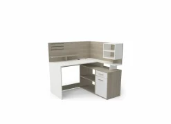 Hoekbureaus|Kantoorbureau|Hoekbureau Malicia 122x116x120cm - decor - wit & eik