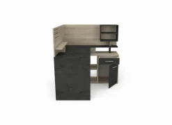 Hoekbureau Malicia 122x116x120cm - decor - zwart & eik- Hoekbureaus|Kantoorbureau