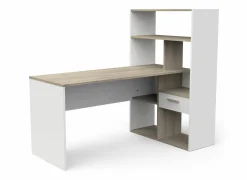 Hoekbureaus|Kantoorbureau|Hoekbureau Strate 156x133x91cm - decor - kronberg eik & wit