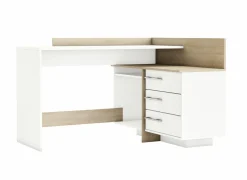 Demeyere Hoekbureau Thales 128x106cm - decor - brushed oak & white pearl- Hoekbureaus|Kinderbureaus