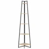 Hoekrek 32x32x180cm - hout & ijzer - beige- Rekken|Wandrekken