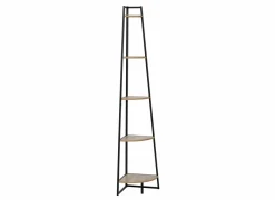 Hoekrek 32x32x180cm - hout & ijzer - beige- Rekken|Wandrekken