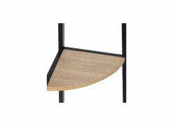 Hoekrek 32x32x180cm - hout & ijzer - beige- Rekken|Wandrekken