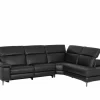 Hoeksalon After 295x232cm - leder - zwart met relax- Hoeksalons