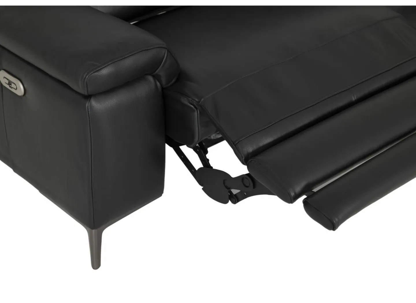 Hoeksalon After 295x232cm - leder - zwart met relax- Hoeksalons