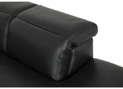 Hoeksalon After 295x232cm - leder - zwart met relax- Hoeksalons