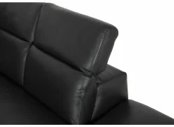Hoeksalon After 295x232cm - leder - zwart met relax- Hoeksalons
