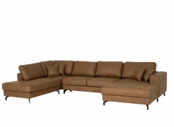 Hoeksalon Alicante 373x228cm - stof - cognac- Hoeksalons