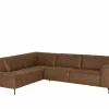Hoeksalon Brenda 275x210cm - stof - cognac- Hoeksalons