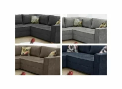 Hoeksalon Brixen 379x227cm - stof - donkergrijs met bedfunctie- Zetelbedden|Hoeksalons