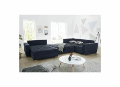 Zetelbedden|Hoeksalons|Hoeksalon Brixen 379x227cm - stof - blauw met bedfunctie