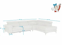 Hoeksalon Cell 295x232cm - stof - grijs- Hoeksalons