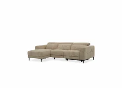 Hoeksalon Cine 277x168cm - stof - taupe met relax- Hoeksalons