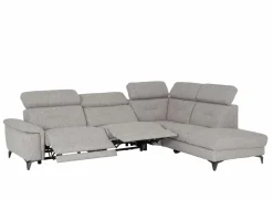 Hoeksalon Cosa 295x229cm - stof - grijs met 2 elektrische relaxen- Hoeksalons