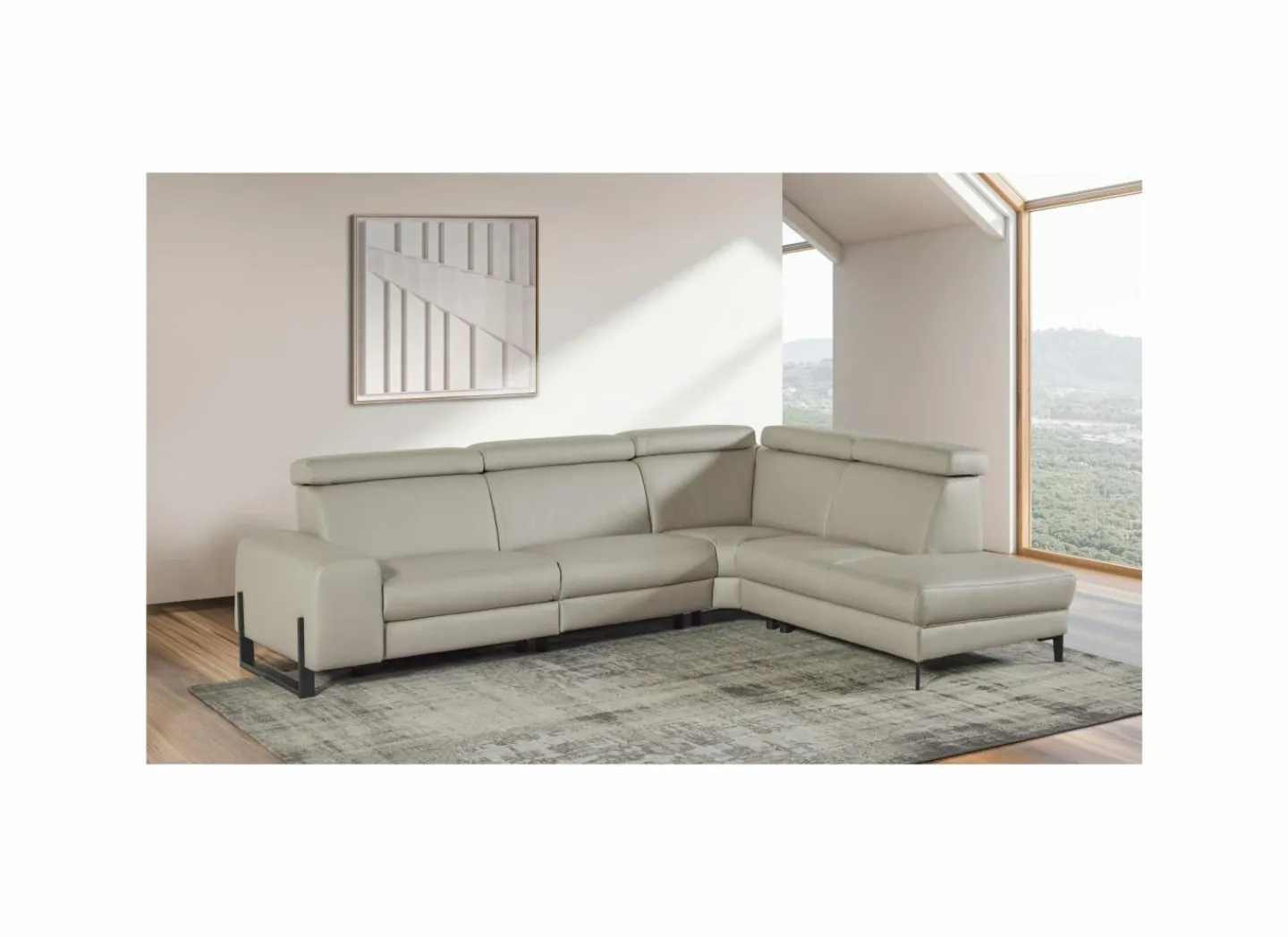 Hoeksalon Durham 298x230cm - stof - lichtgrijs- Hoeksalons