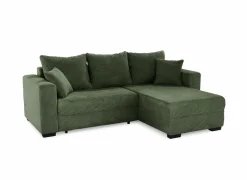 Hoeksalon Elmau 235x169cm - stof - groen met bedfunctie & opbergruimte- Zetelbedden|Hoeksalons