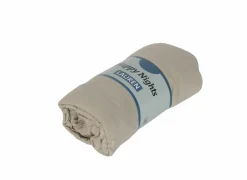 Hoeslakens|Hoeslaken Lauren 180x200cm - jersey katoen - mastiek