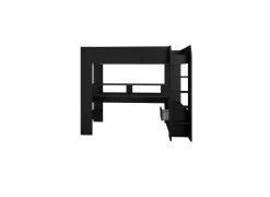 Hoogslapers|Hoogslapers|Hoogslaper Black Stipple 90x200cm  - melamine - zwart