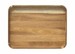 Dienbladen|Houten dienblad 40x30cm - MDF & acacia hout - bruin
