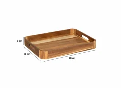 Dienbladen|Houten dienblad 40x30cm - MDF & acacia hout - bruin