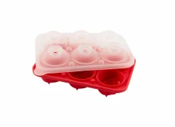 Ijsblokjesvormen|Ijsblokjesvorm Dotz Rozen en Hartjes 17x12x5cm - silicone - rood