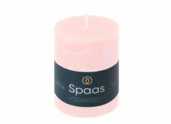 Spaas Kaars Cylinder Rustiek lichtroze- Kaars & Houder