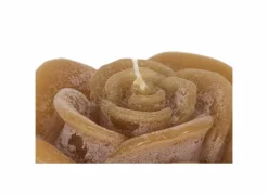 Kaars Roses Sculptures M Ø12x10cm - rustiek - cognac- Kaars & Houder