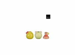 Mica Kaars & Houder|Kaarsenhouder Duke H8,5cm - dolomiet - oker/groen/roze