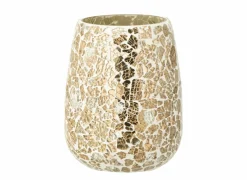 J line Kaarsenhouder Gekraakt Ø12,5x16cm - glas - goudkleurig- Kaars & Houder