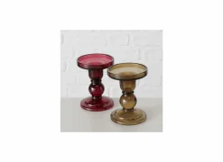 Kaars & Houder|Kaarsenhouder Lune H11cm rood groen