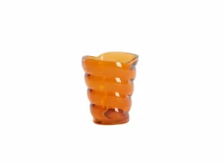 Kaarsenhouder Malea H12,5cm - glas - oranje- Kaars & Houder