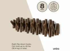 Kapstok Picket 8 Hook 61cm - walnoot- Wandkapstokken|Wandkapstokken