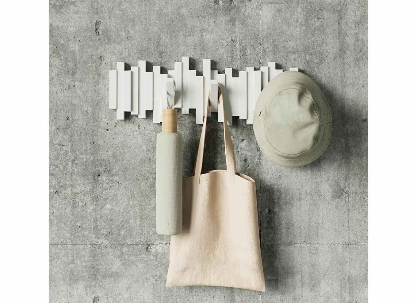 Umbra Wandkapstokken|Wandkapstokken|Kapstok Sticks Multi Hook 48,6cm - wit