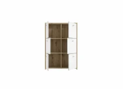 Kast Best Chest 77x30x113cm - decor - artisanale eik & wit- Bijzetkasten|Bijzetkasten