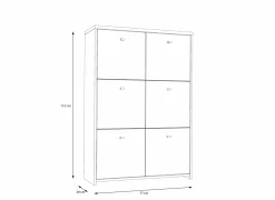 Kast Best Chest 77x30x113cm - decor - artisanale eik & wit- Bijzetkasten|Bijzetkasten