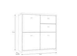 Bijzetkasten|Bijzetkasten|Kast Best Chest 77x30x78cm - decor - artisanale eik & wit