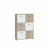 Kast Best Chest 77x30x113cm - decor  - sonoma eik & wit- Bijzetkasten|Bijzetkasten