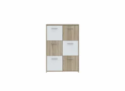 Kast Best Chest 77x30x113cm - decor  - sonoma eik & wit- Bijzetkasten|Bijzetkasten